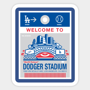 Dodger Stadium Baggage Tag Sticker